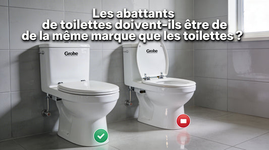Deux toilette avec une marque d'abattants WC