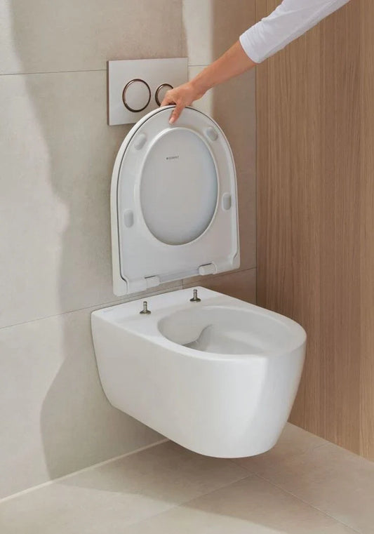Abattant WC suspendu clipsable au dessus des fixations des toilettes 