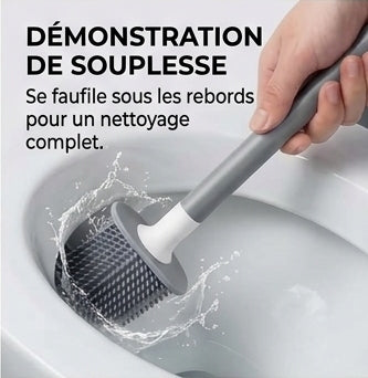 Brosse de Toilettes en Silicone – Nettoie les recoins inaccessibles sans effort