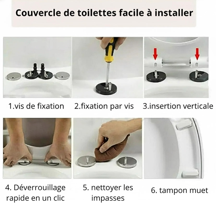 Abattant WC blanc silencieux