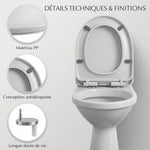 Abattant WC Universel Soft-Close Silencieux – Forme U et V | 41x36 cm