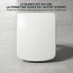 Abattant WC carré avec fermeture lente et silencieuse 