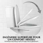 Un abattant WC universel blanc à fermeture lente avec un confort absolu