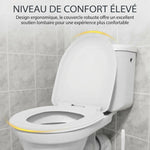 Toilettes avec un abattant WC blanc au design ergonomique et confortable 