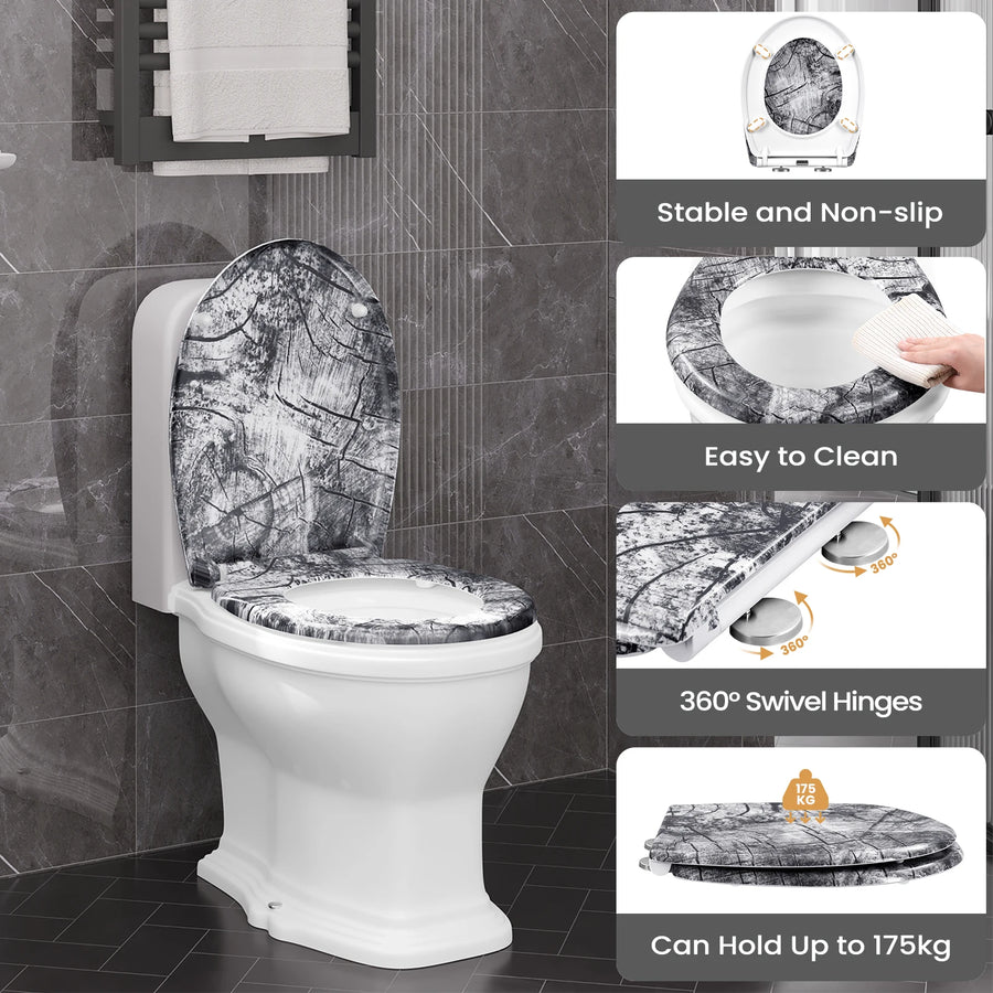 Abattant WC bois avec frein de chute