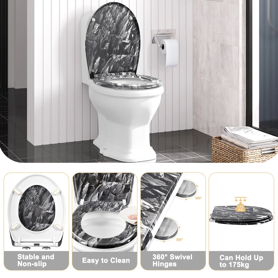 Abattant WC motif pierre
