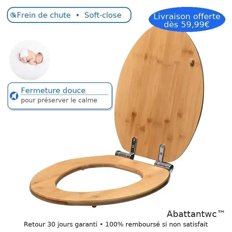 Abattant WC bambou en V