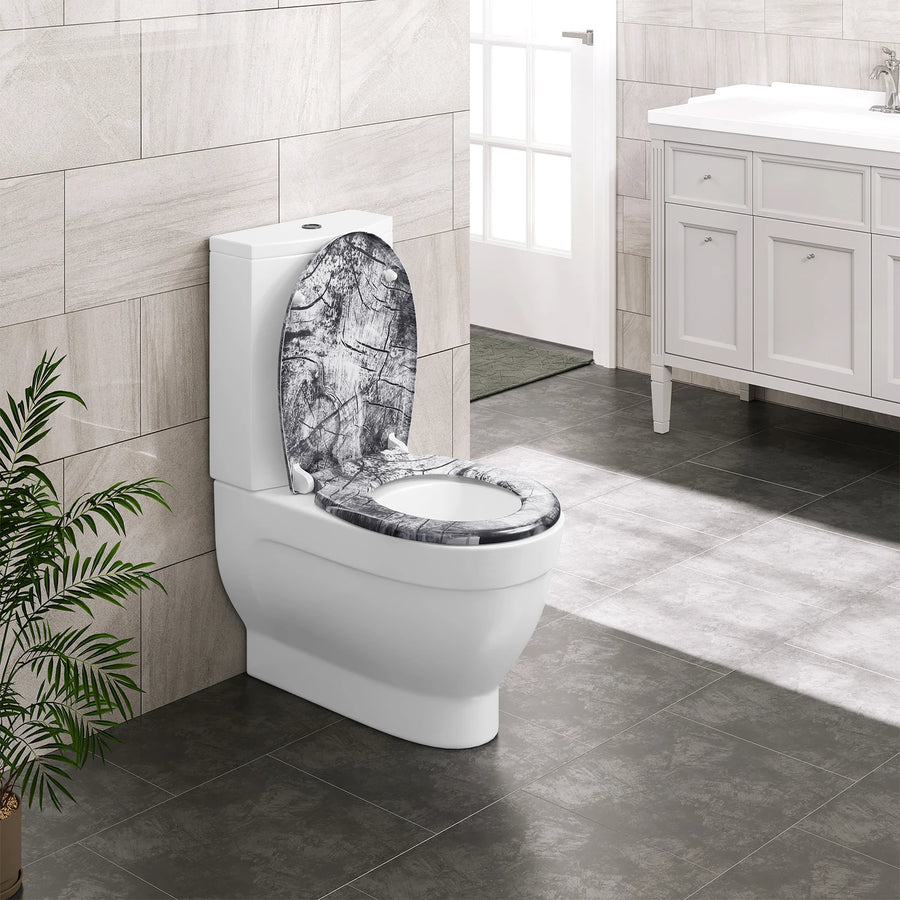 Abattant WC bois avec frein de chute