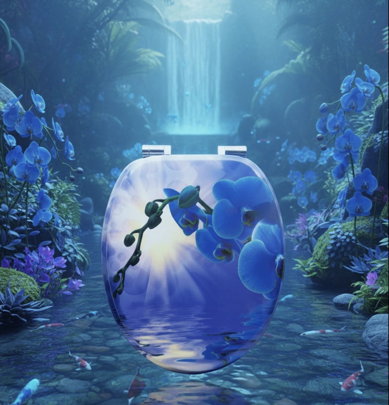 Abattant WC orchidée bleue