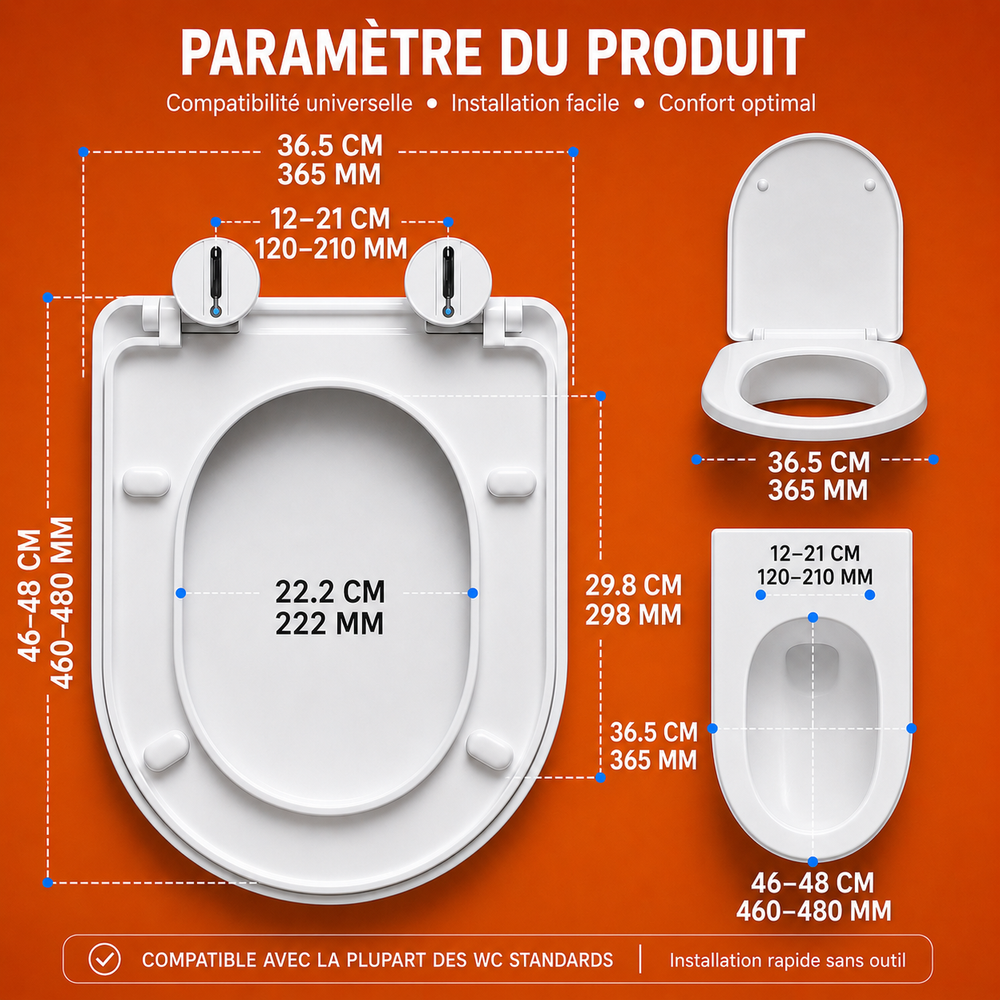 Abattant WC SoftClose – Antibactérien 99 %