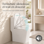 Quadratischer WC-Sitz Soft-Close abnehmbar 44-47 x 35-36 cm