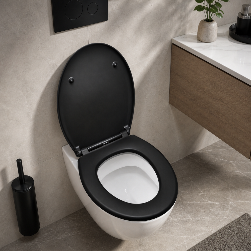 Abattant WC en Duroplast — Déclipsage Rapide | Charnières 360°, Ultra-Hygiénique,