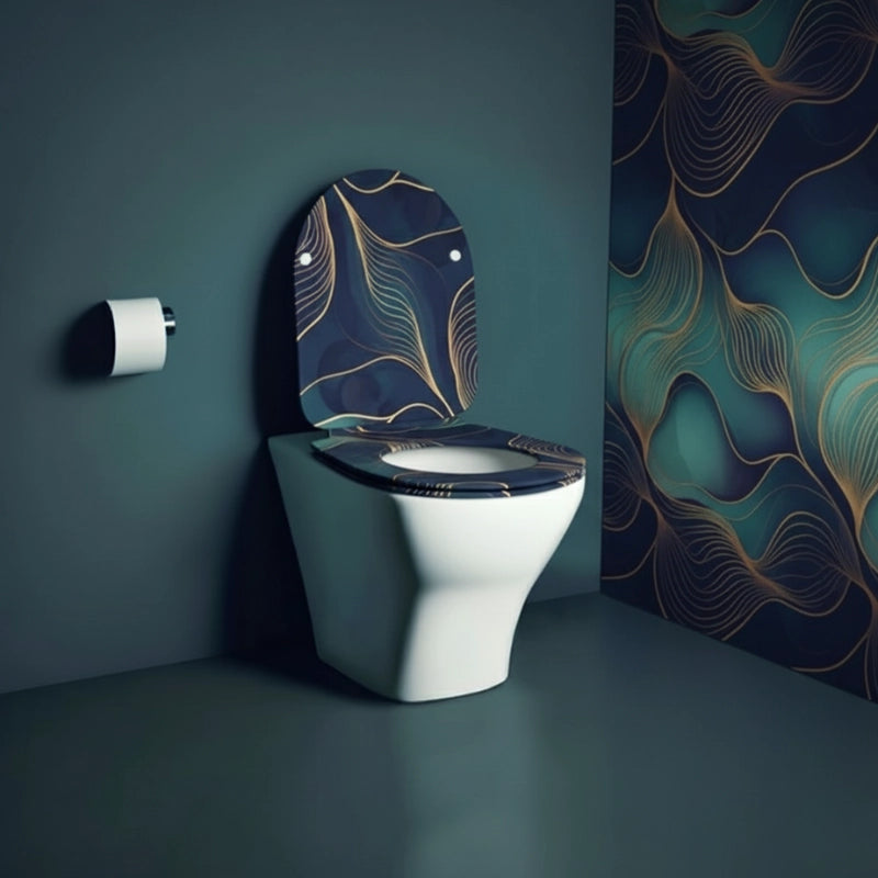 Abattant WC original avec des motifs artistiques