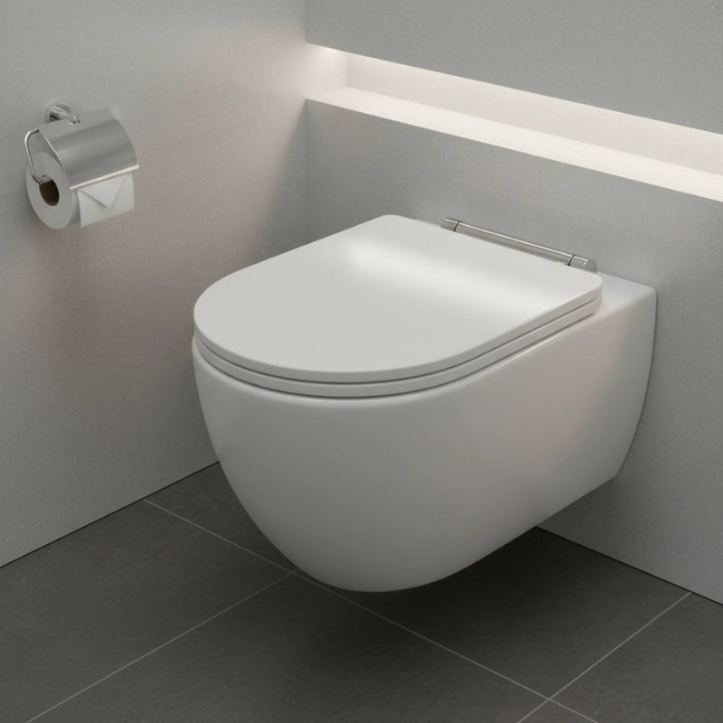 Un abattant WC forme D sur une cuvette 