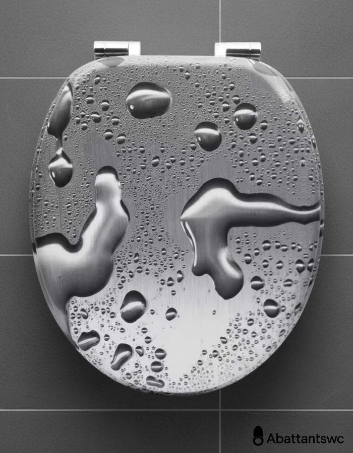 Abattant WC gouttes de rosées grises