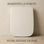 Abattant WC carré blanc, design pur 