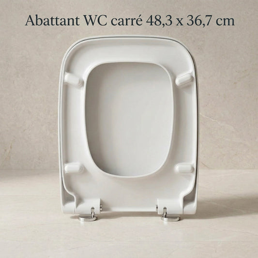 Abattant WC carré blanc de taille 48,3x36,7 cm