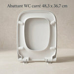 Abattant WC carré blanc de taille 48,3x36,7 cm