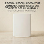 Abattant WC carré et blanc, design moderne et élégant 