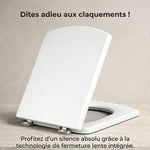 Abattant WC carré avec frein de chute 