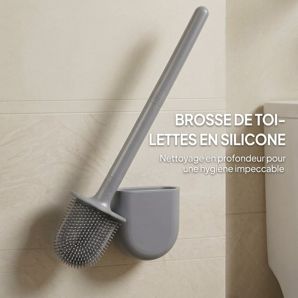 Brosse de Toilettes en Silicone – Nettoie les recoins inaccessibles sans effort