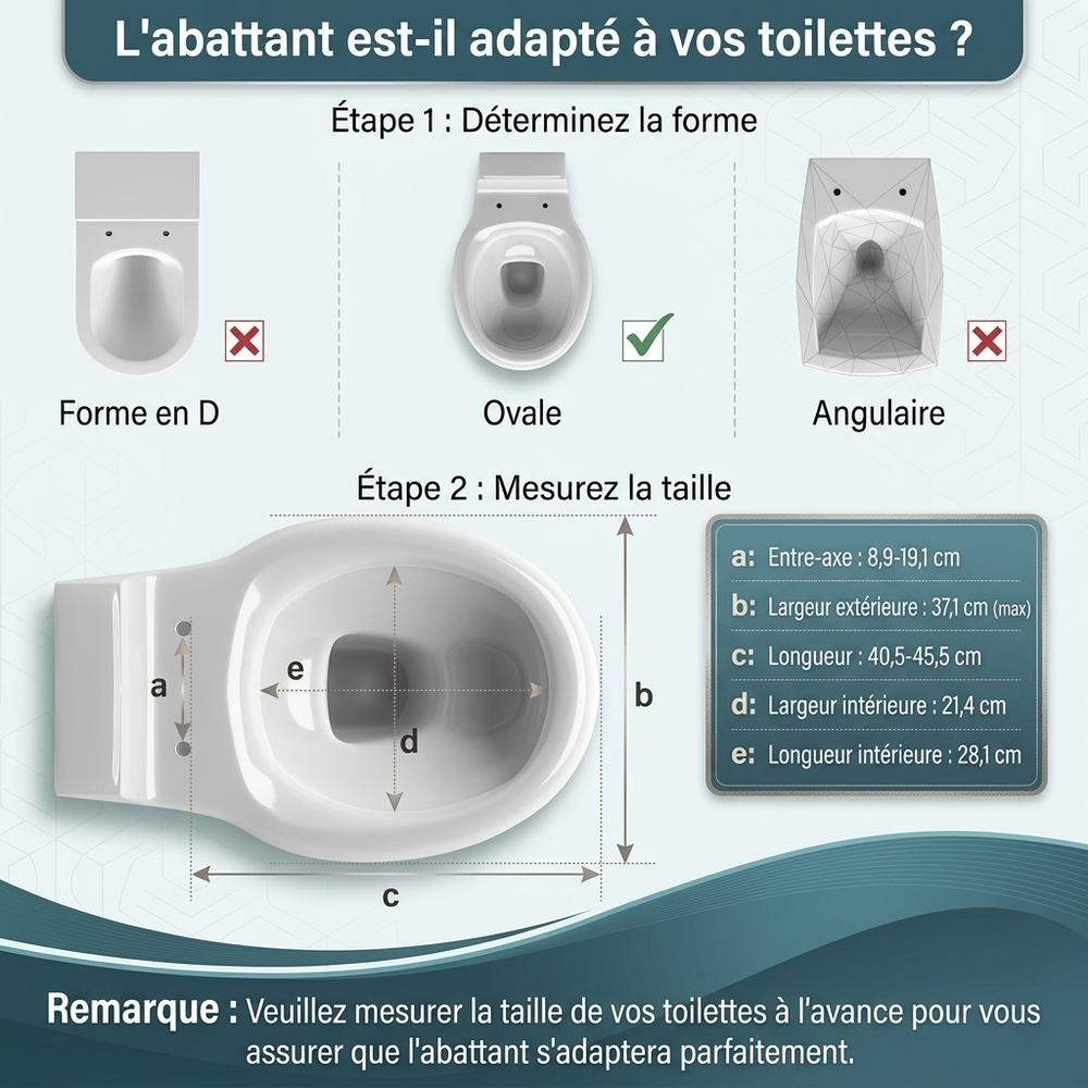 Abattant WC en Duroplast — Déclipsage Rapide | Charnières 360°, Ultra-Hygiénique,