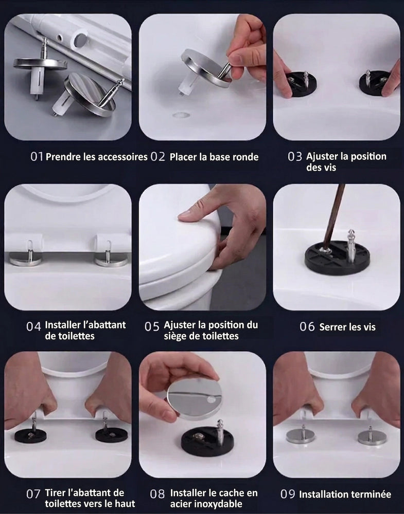 Étapes d'installation d'un abattant WC 