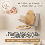 Abattant WC Bambou Universel 40–47 cm Soft-Close – Charnières Métal & Fixation Rapide