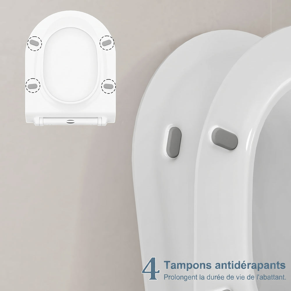 Abattant WC forme D en Duroplast – Fermeture douce & Déclipsable