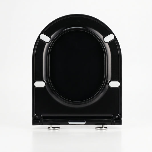 Abattant WC Noir en Duroplast —Fermeture Progressive & Déclipsable