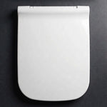 Abattant WC carré blanc avec fermeture lente, montage rapide, facile et clipsable 