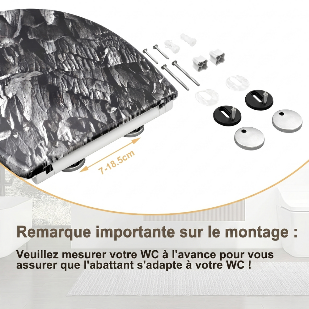 Abattant WC motif pierre