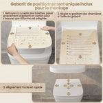 Fiche d'aide d'installation pour un abattant WC carré 