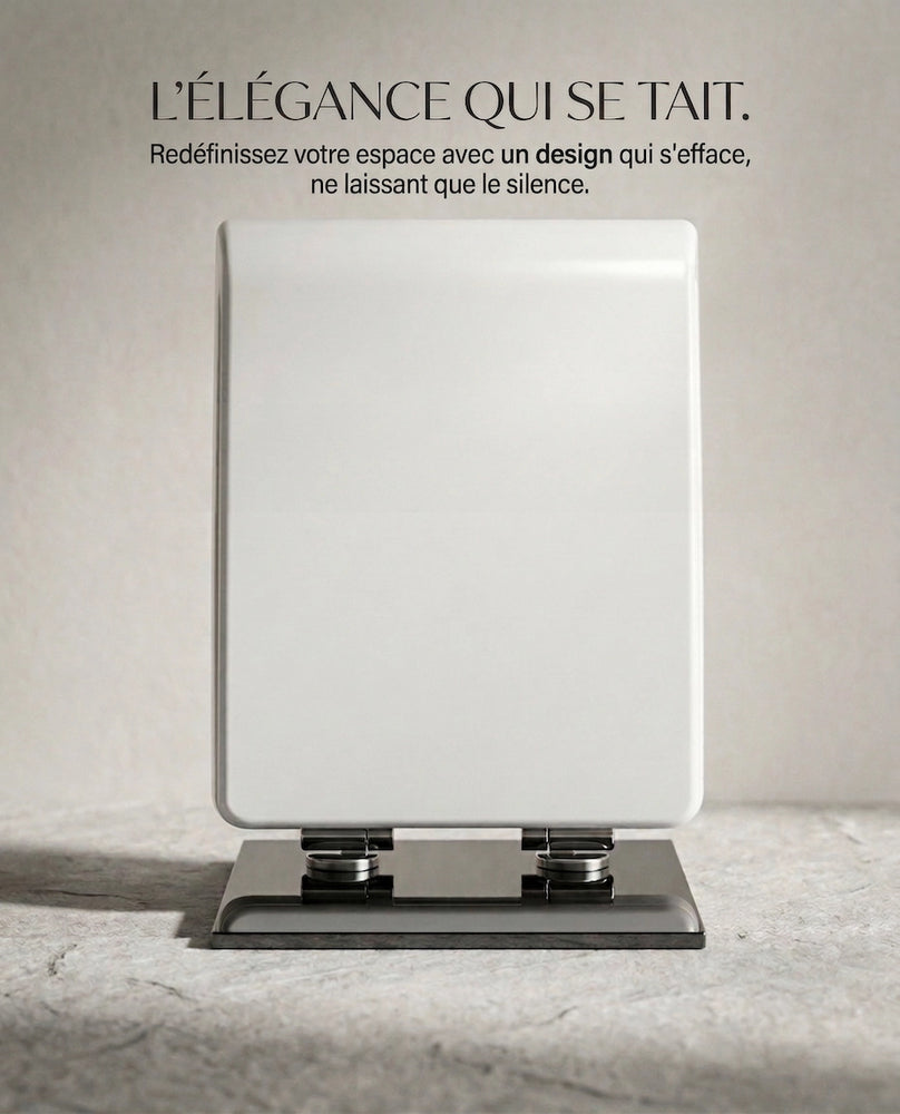 Abattant WC carré blanc élégant sur charnières en acier inoxydable 