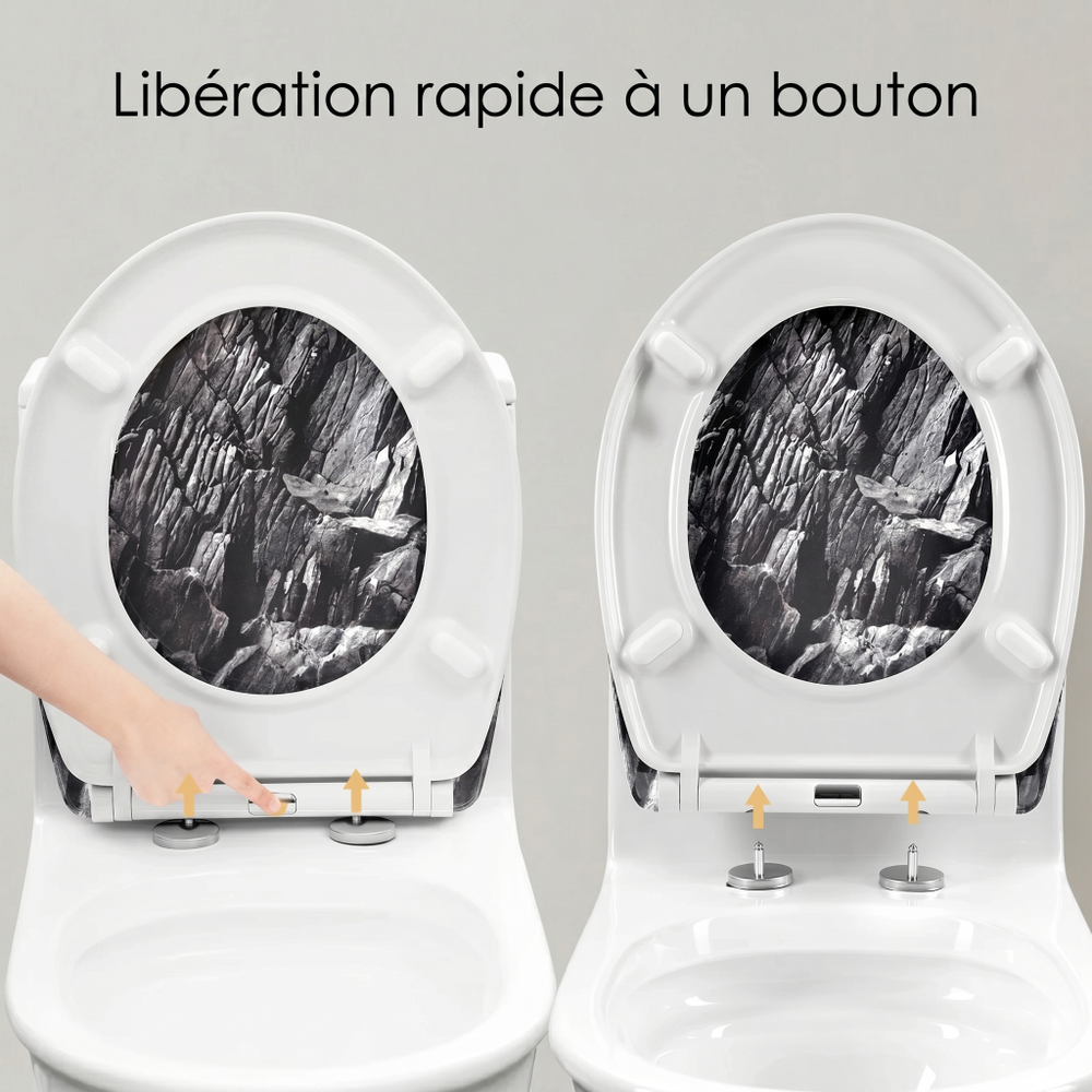 Abattant WC motif pierre