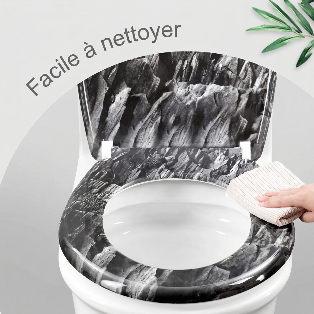 Abattant WC motif pierre