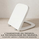 Abattant WC carré  blanc avec frein de chute 