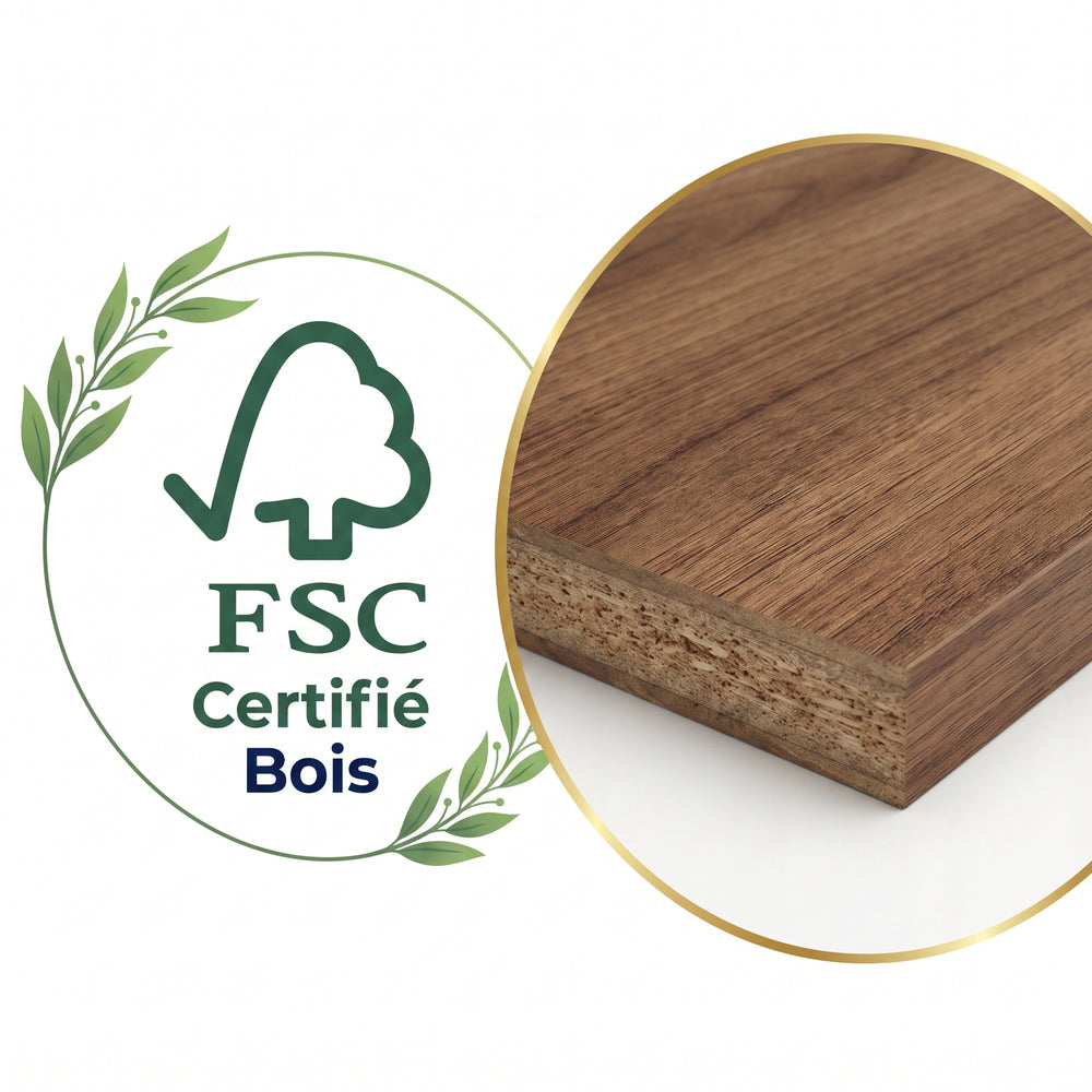 Abattant WC Gris en Bois - Fermeture Douce et Déclipsable - Forme O
