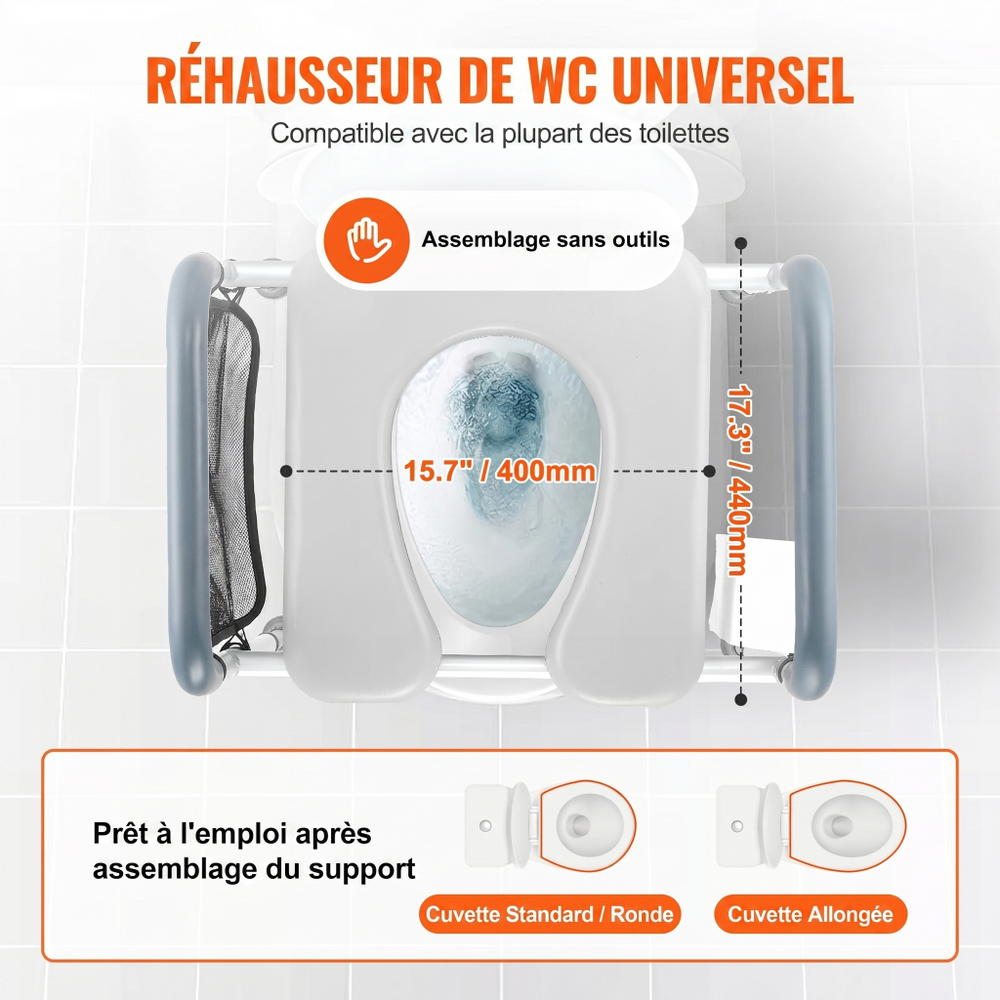 Réhausseur WC pour personne âgée