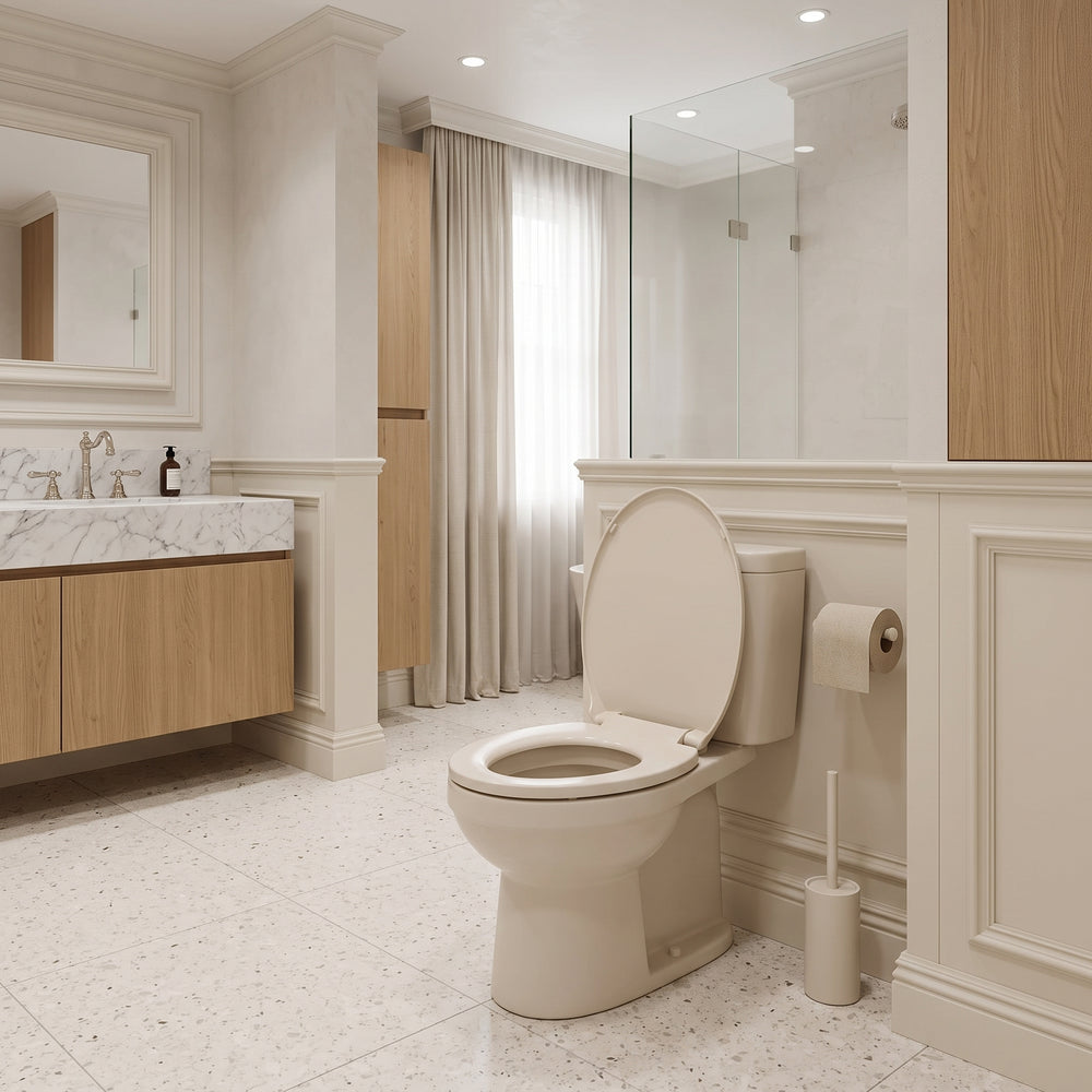 Abattant WC Ovale – Couleur Abricot, Fermeture Douce & Design Élégant