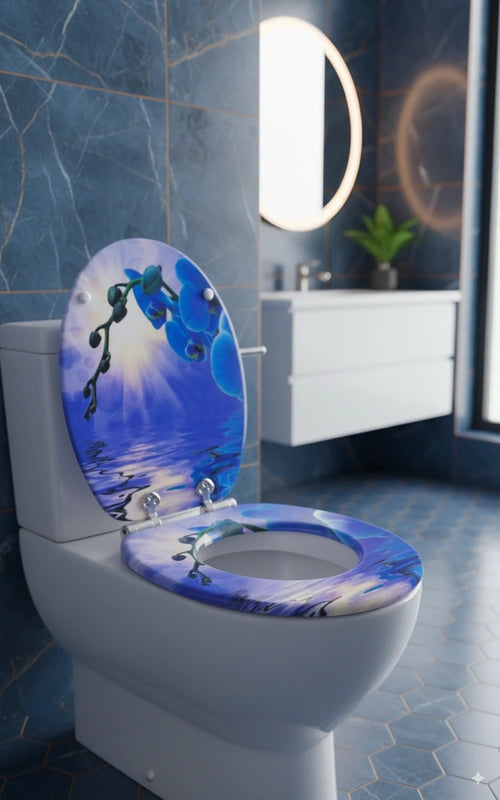 Abattant WC orchidée bleue