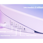 Boutons d'utilisation d'abattant WC : séchage, bidet pour femmes et hommes et arrêt d'usage