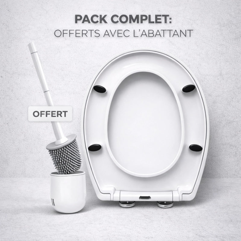 Abattant WC Fermeture Lente™ – SoftClose Ultra-Silencieux – Antichocs & Antibactérien