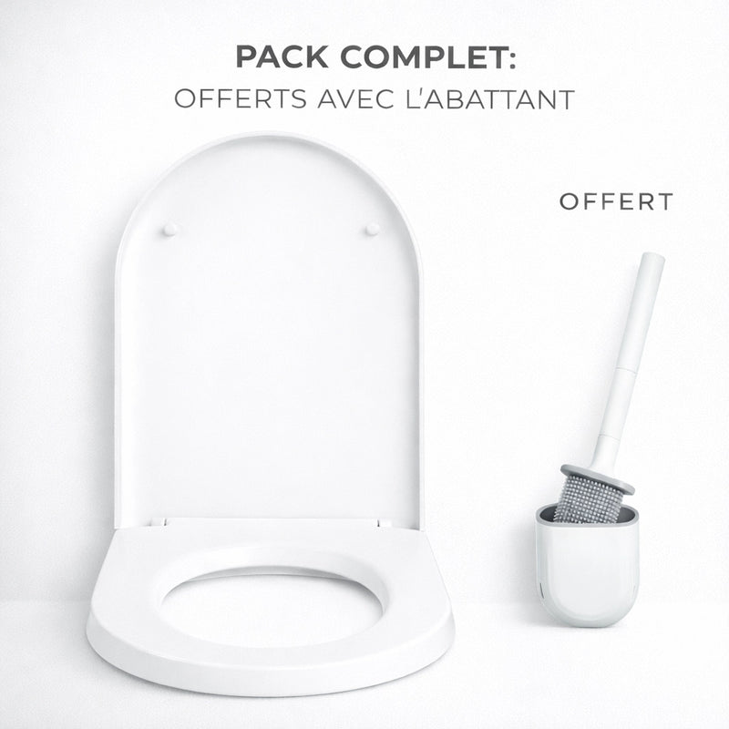 Abattant WC forme U Clipsable Soft Close – Frein de Chute Silencieux, Fixations Inox