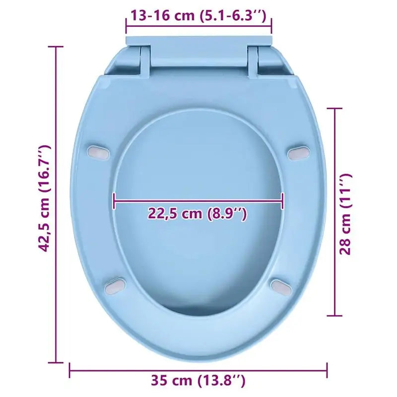 Abattant WC Bleu Ovale Universel – Fermeture Silencieuse, Déclipsable & Facile à Nettoyer