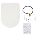 Abattant WC Bidet Non Électrique – Siège Toilette Lavant à Double Buse, Forme D Allongée avec Tuyau de Rinçage
