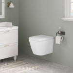 Abattant WC Carré Blanc Frein de Chute Déclipsable