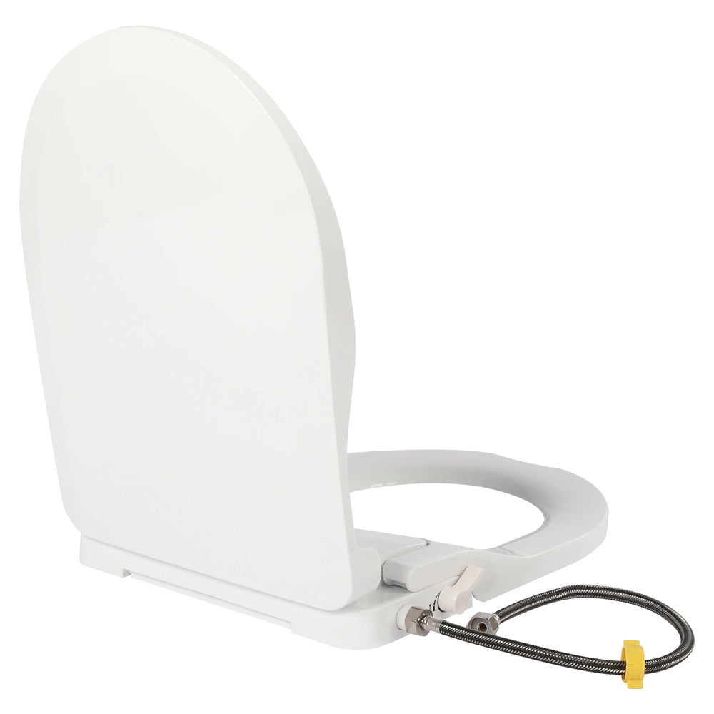 Abattant WC Bidet Non Électrique – Siège Toilette Lavant à Double Buse, Forme D Allongée avec Tuyau de Rinçage