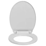 Soft-Close Mechanism Toilet Seat, Light Grey, Oval Design