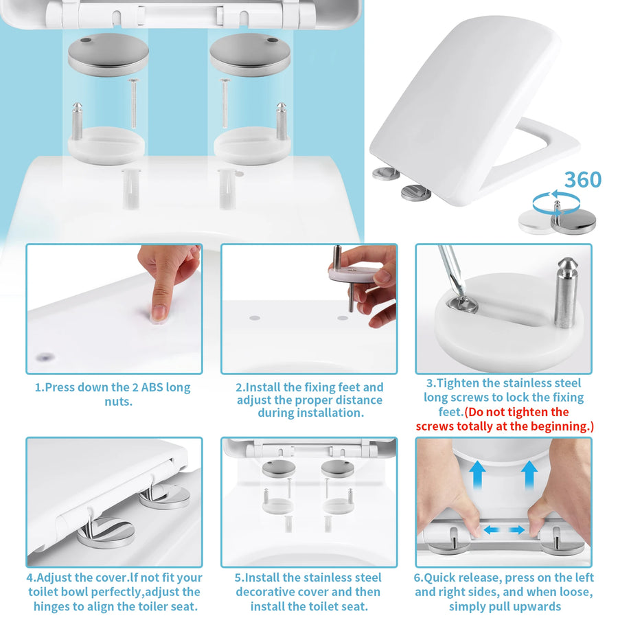 Abattant WC carré clipsable